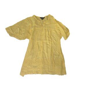 Lands' End Yellow Wide Short Sleeved Tunic